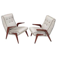 A Rare Pair of Borsani Armchairs, 1950s, Italy