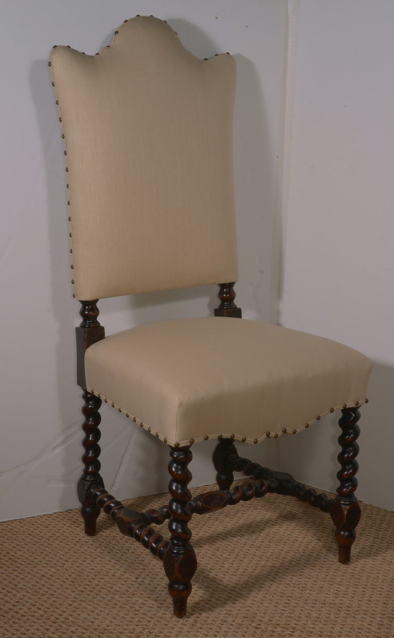 Italian Set of 8 Tuscan Side Chairs For Sale