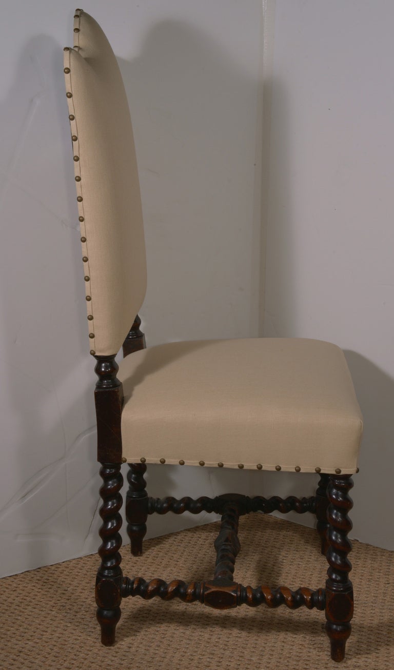 Hand-Carved Set of 8 Tuscan Side Chairs For Sale