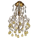 Vintage Italian Chandelier with Citrine Drops