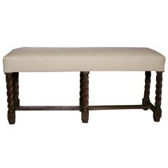 19th Century Italian Bench with hand carved