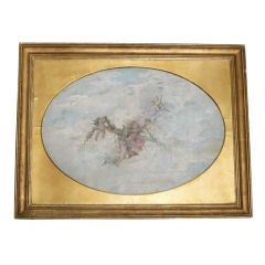 19th Century French Painting in Goldleaf Mat and Frame