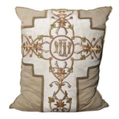 Antique 19th c Vestment Fragment Custom Pillow