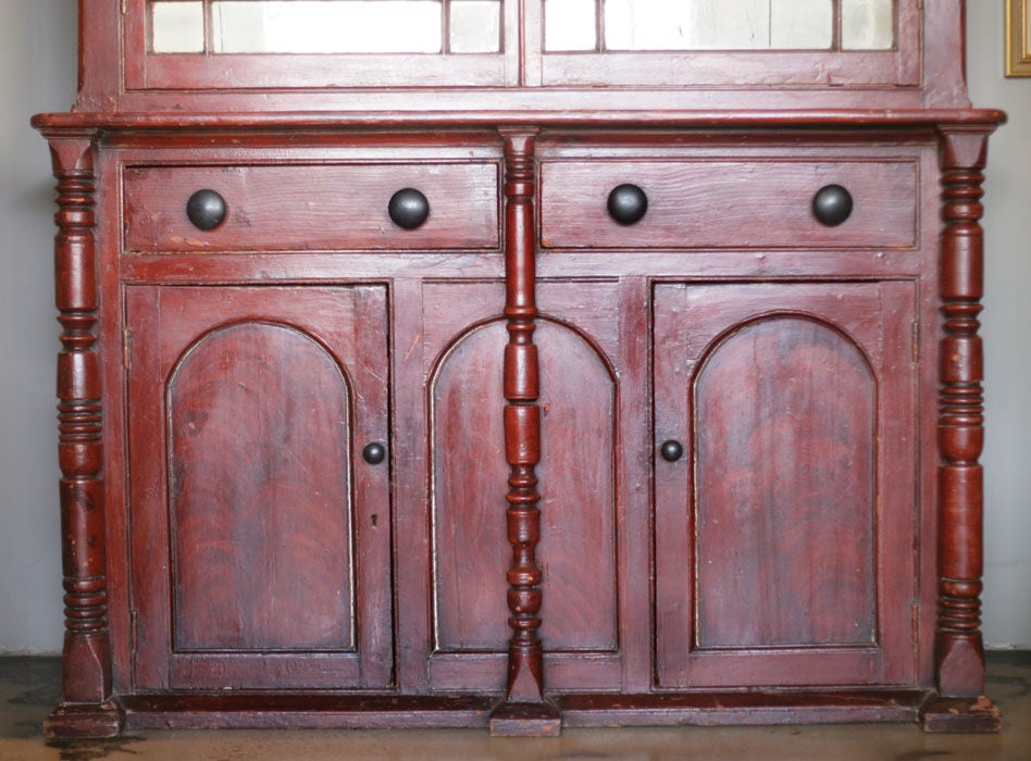 19th Century 19th c Painted cupboard from Ontario