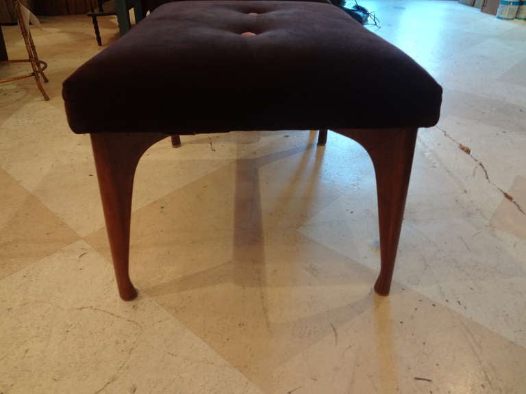 Mid-20th Century Pair of Mid-Century Modern Upholstered Stools