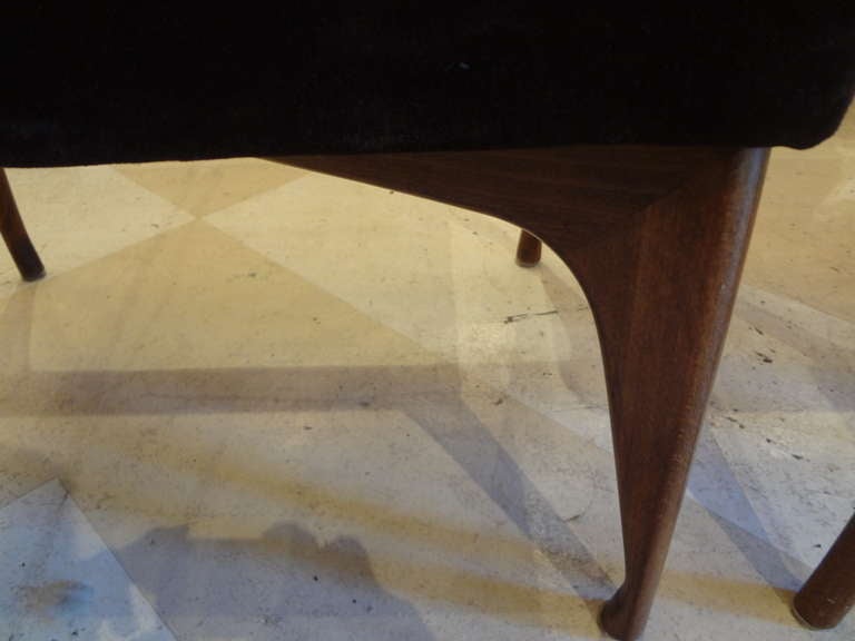 Pair of Mid-Century Modern Upholstered Stools 2