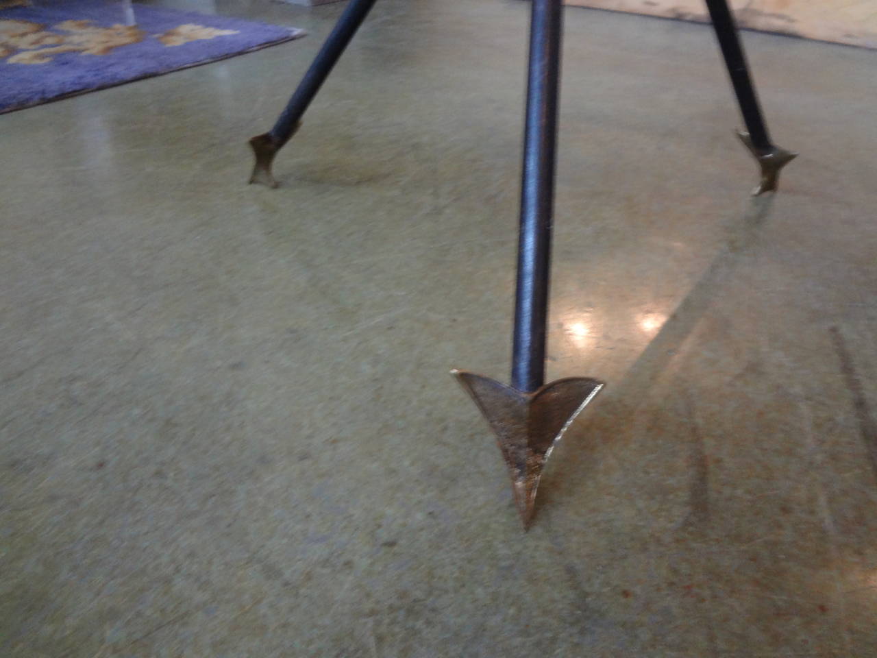 Mid-Century Modern Italian Midcentury Gio Ponti Style Iron and Bronze Arrow Table