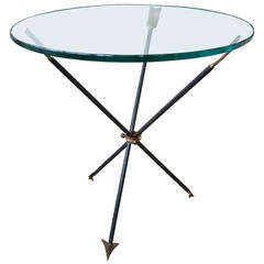 Italian Mid Century Gio Ponti Style Iron And Bronze Arrow Table 12