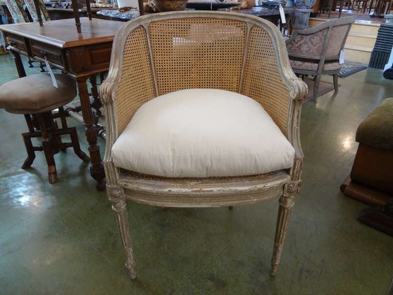 19th Century French Louis XVI Style Cane Bergere