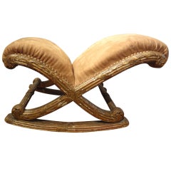 Rare 19th Cenury French Louis XVI Style Giltwood Rocking Footstool 5