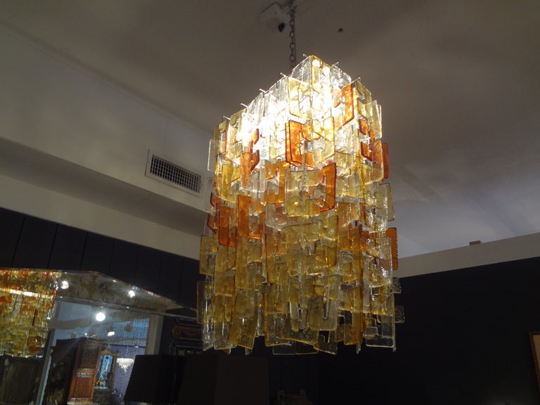 Italian Large Multicolored Murano Glass Chandelier, Carlo Nason for Mazzega