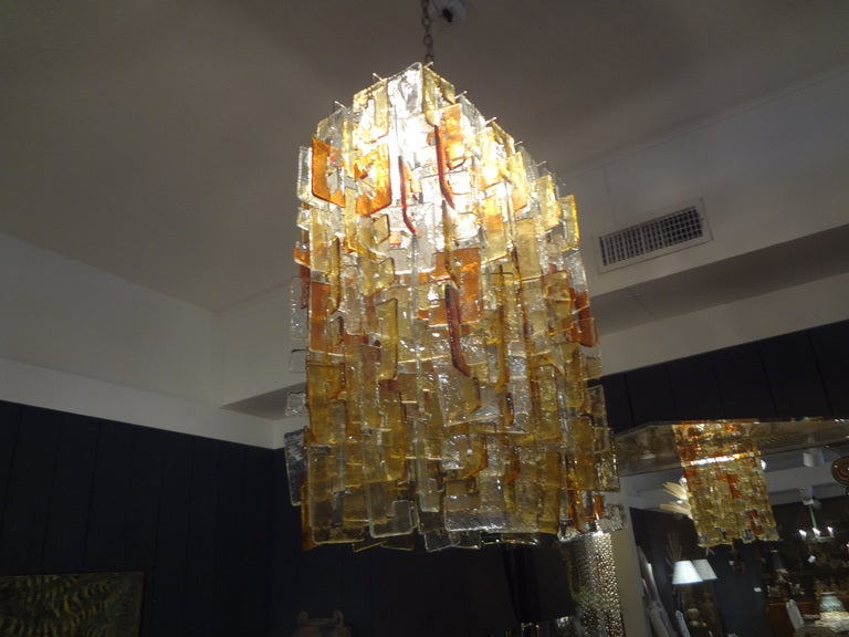 Large Multicolored Murano Glass Chandelier, Carlo Nason for Mazzega 1