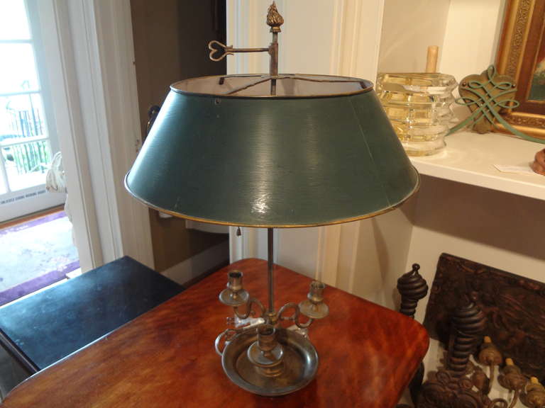 Lovely French Bronze Bouillotte Lamp With Tole Shade, Newly Wired For U.S. Market.

Please click KIRBY ANTIQUES logo below to view additional pieces from our vast inventory.