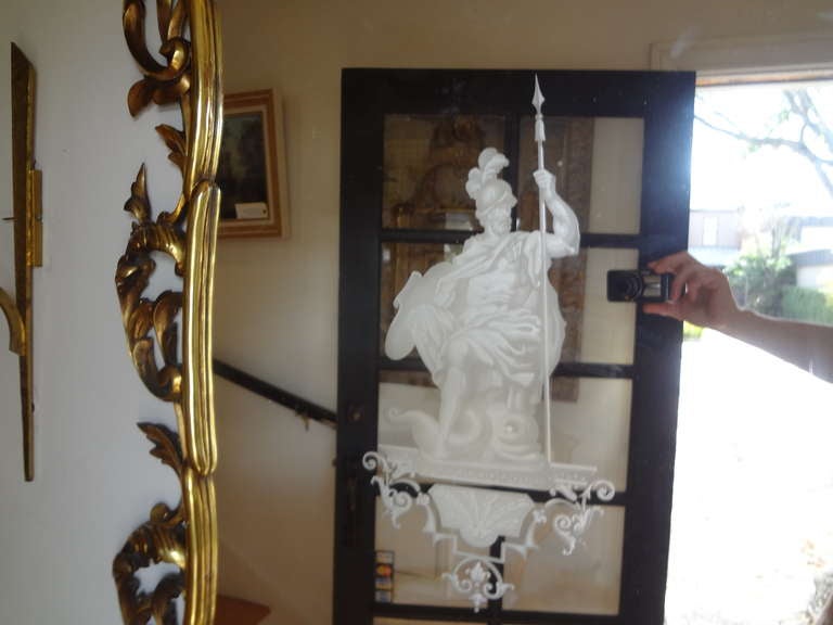 Louis XV Antique Venetian Gilt Wood Etched Mirror