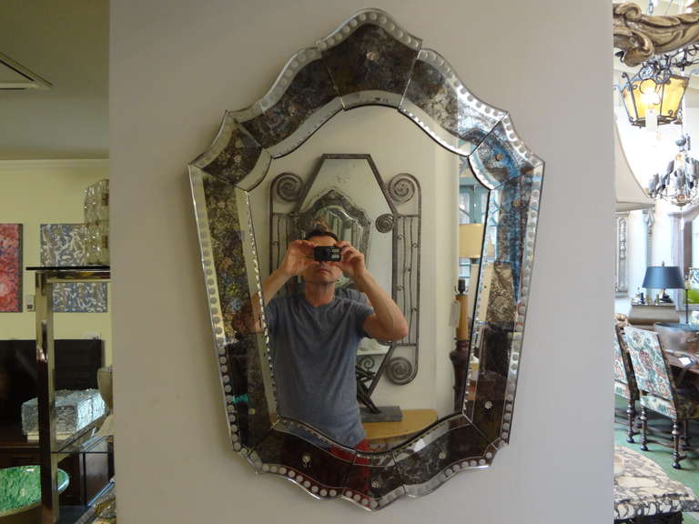 Lovely Shield Shaped Venetian Mirror