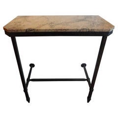 French Giacometti Inspired Iron And Marble Console Table