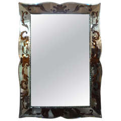 French Églomisé (Reverse Painted) Mirror