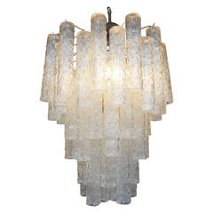 Mid-Century Venini Style Italian Murano Glass Tronchi Chandelier 7