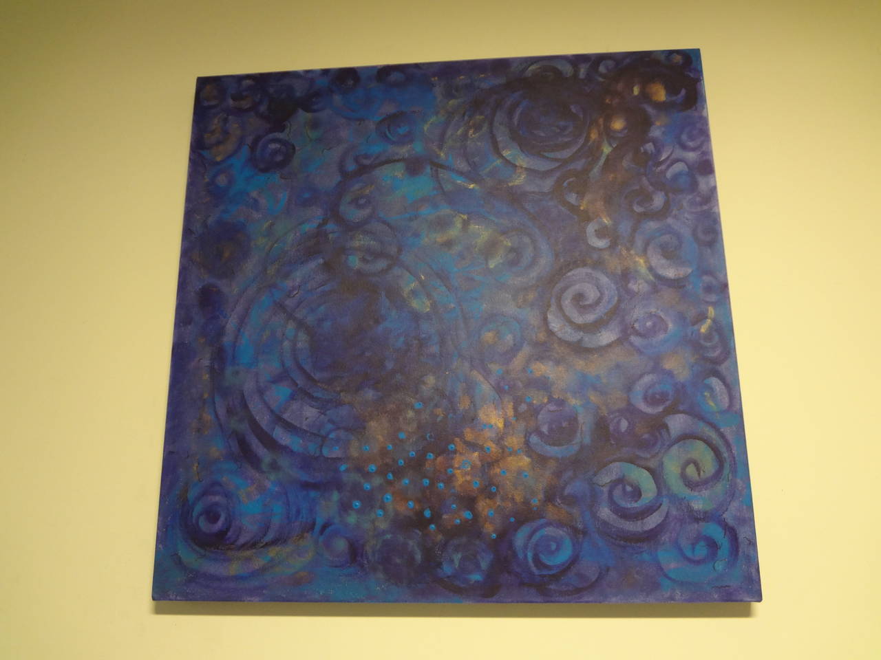 Abstract Acrylic Painting on Canvas In Good Condition In Houston, TX
