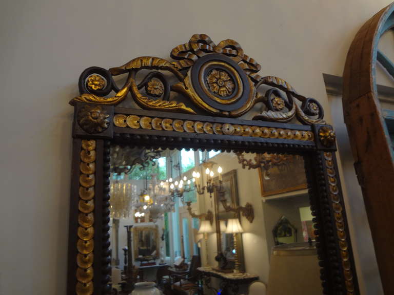 19th Century Italian Ebonized and Giltwood Mirror 3