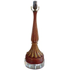 Mid Century Murano Glass Lamp By Seguso 9