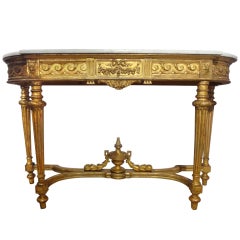 19TH CENTURY FRENCH LOUIS XVI STYLE GILT WOOD CONSOLE TABLE