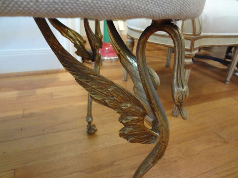 Neoclassical Glamorous Italian Mid-Century Bronze Bench