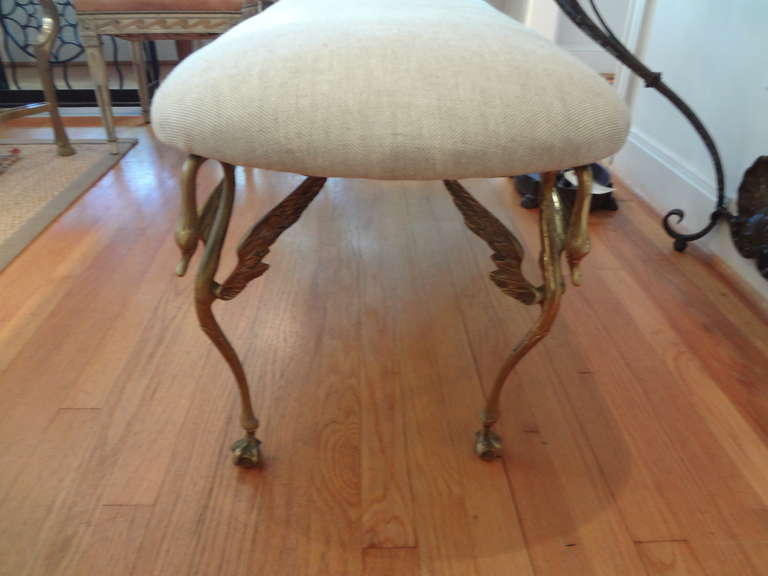 Glamorous Italian Mid-Century Bronze Bench In Good Condition In Houston, TX