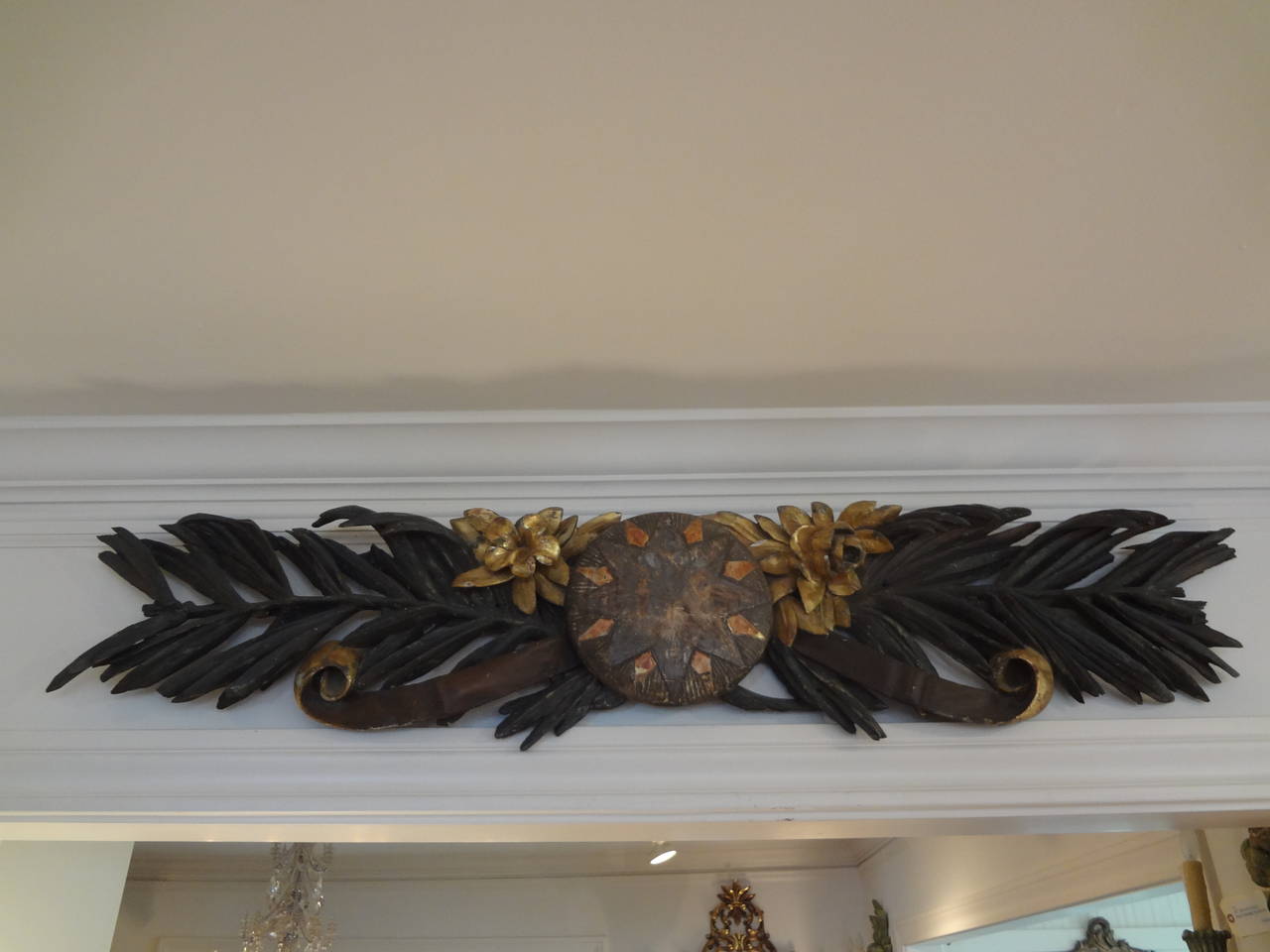 Italian painted and gilt wood architectural fragment from the 18th Century