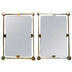 Matching Pair of French Brass Mirrors