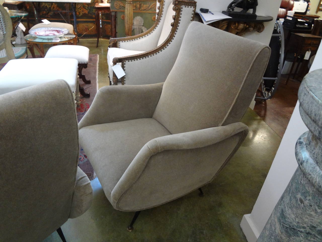 Pair of Sculptural Lounge Chairs, Milan, 1950 1