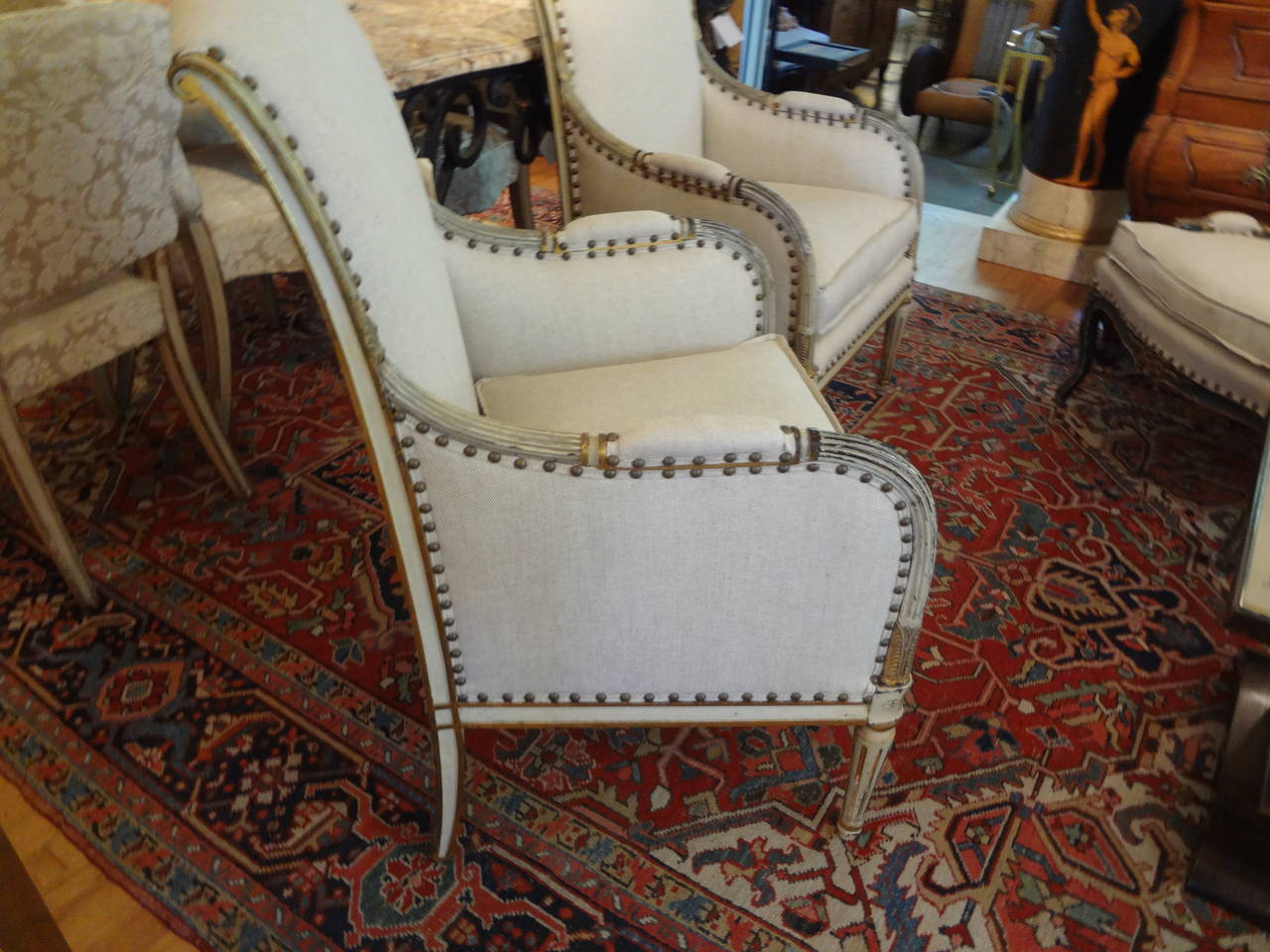Pair of 19th Century Swedish Gustavian Style Bergeres In Good Condition In Houston, TX