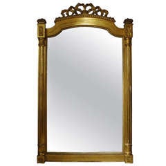 Large 19th Century French Louis XVI Style Gilt Wood Mirror  78" H