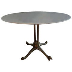 French Bronze Table with Marble Top