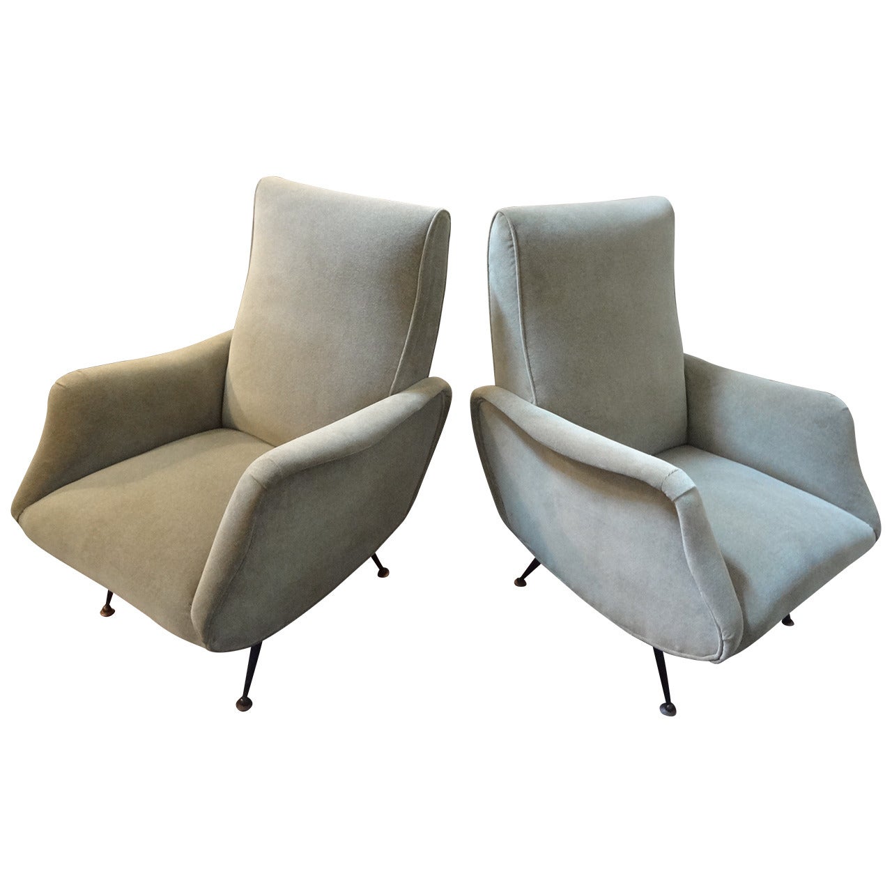 Pair of Sculptural Lounge Chairs, Milan, 1950