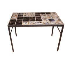 Roger Capron Style Mid Century Modern Tile Topped Cocktail Table 9