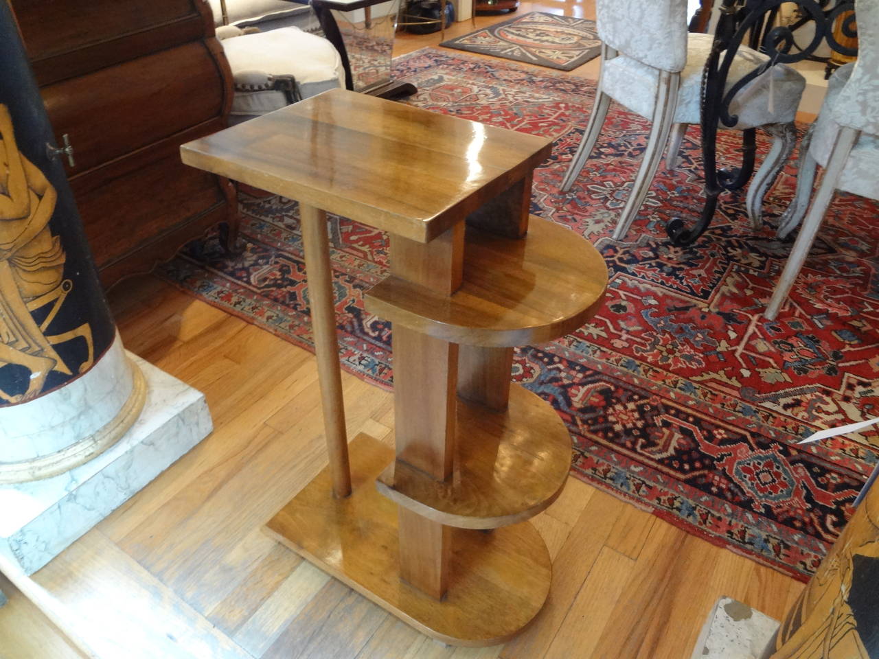 Jacques Adnet Style French Art Deco Geometric Table, Circa. 1930 In Good Condition In Houston, TX