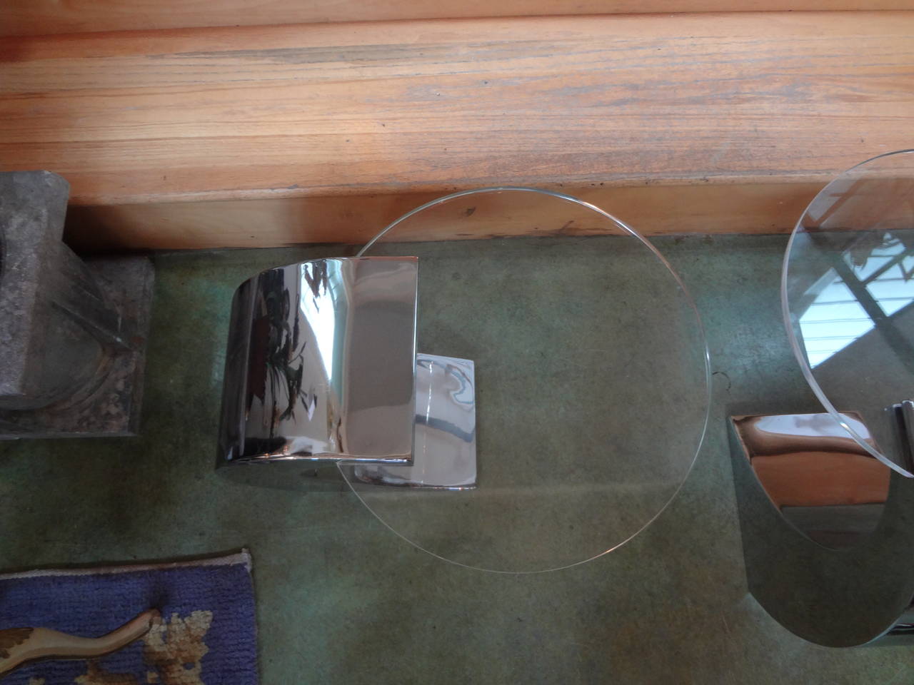 Unknown Pair of Pierre Cardin Inspired Chrome and Lucite Tables