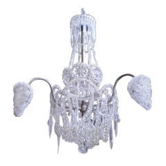 Antique FRENCH BACARRAT 3 LIGHT CRYSTAL CHANDELIER