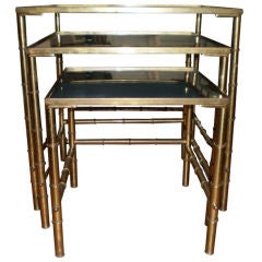 Set of 3 Brass Nesting Tables