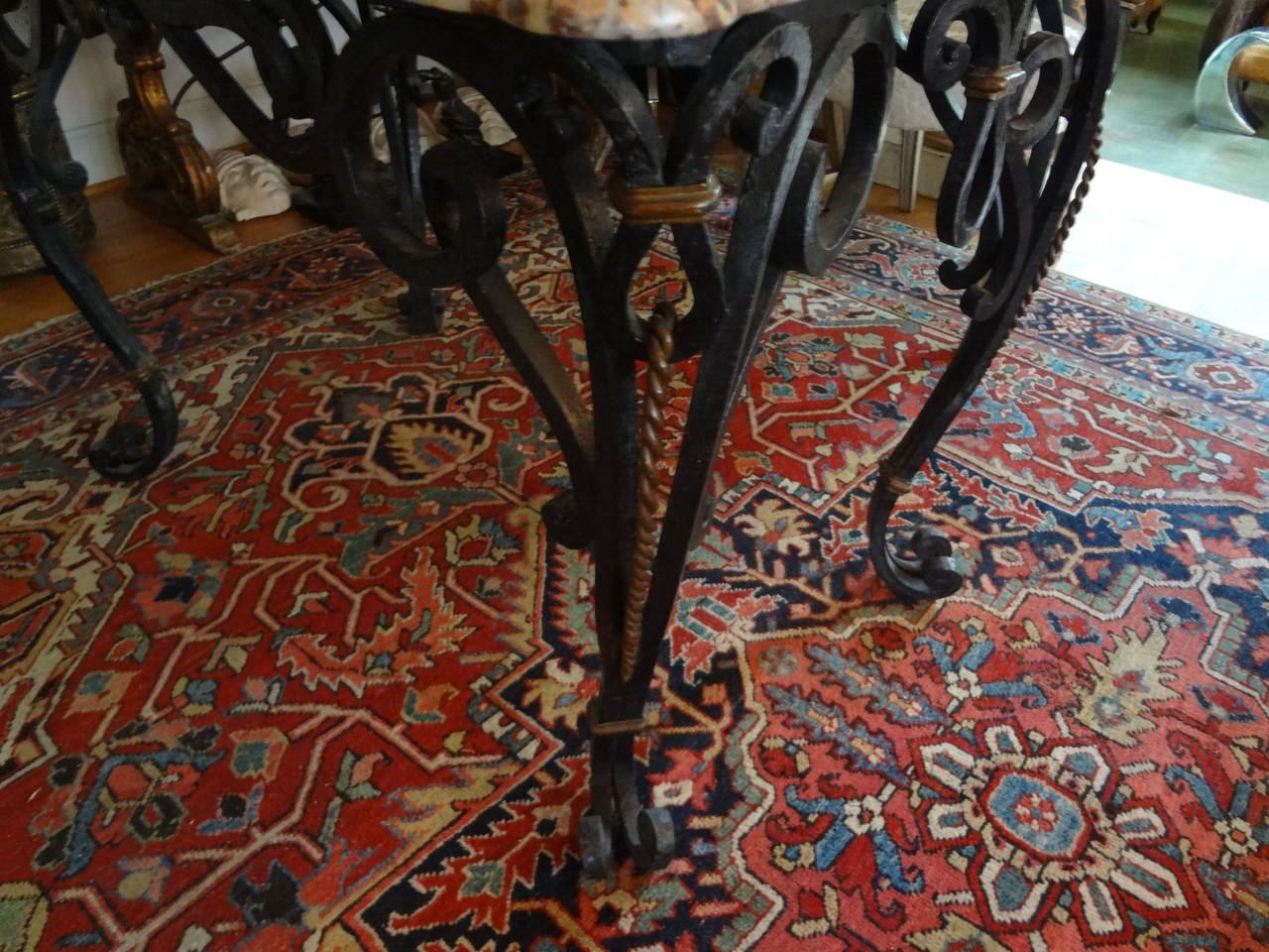 Gilbert Poillerat Inspired French Wrought Iron Center Table For Sale 2