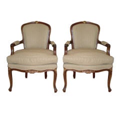 PAIR OF FRENCH LOUIS XVI STYLE PAINTED FAUTEUILS