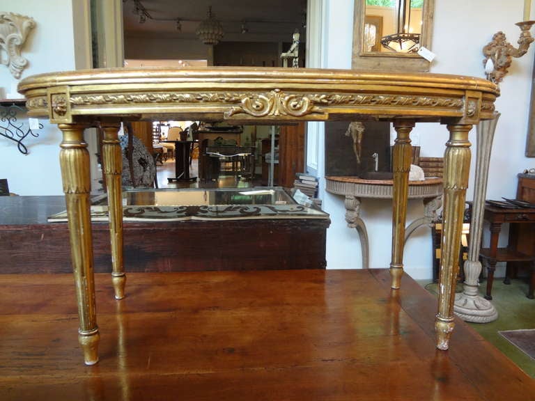19TH CENTURY FRENCH LOUIS XVI STYLE GILT WOOD BENCH