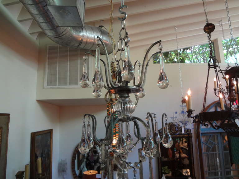 French Maison Baguès Style 8-Light Crystal Chandelier For Sale 2