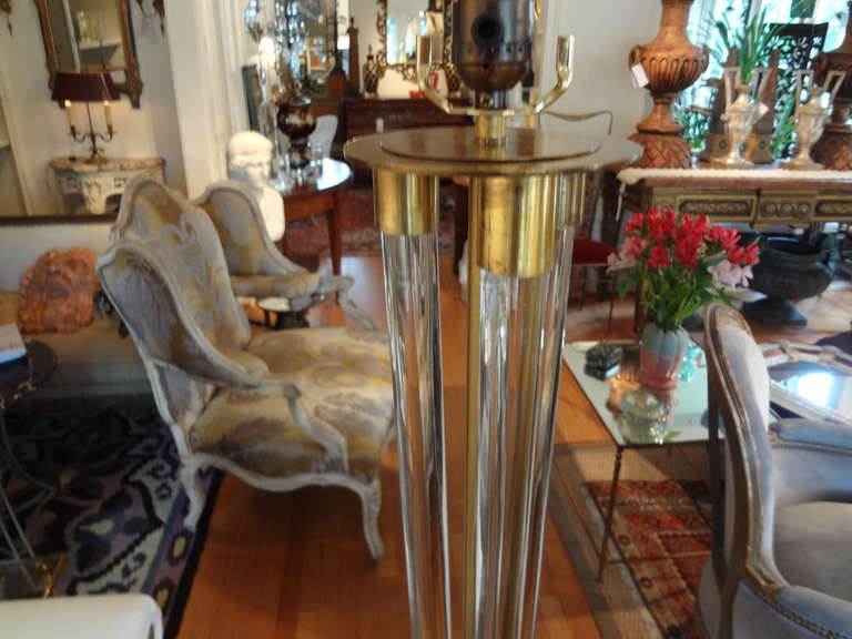 Mid-Century Modern Italian Murano Glass and Bronze Floor Lamp For Sale