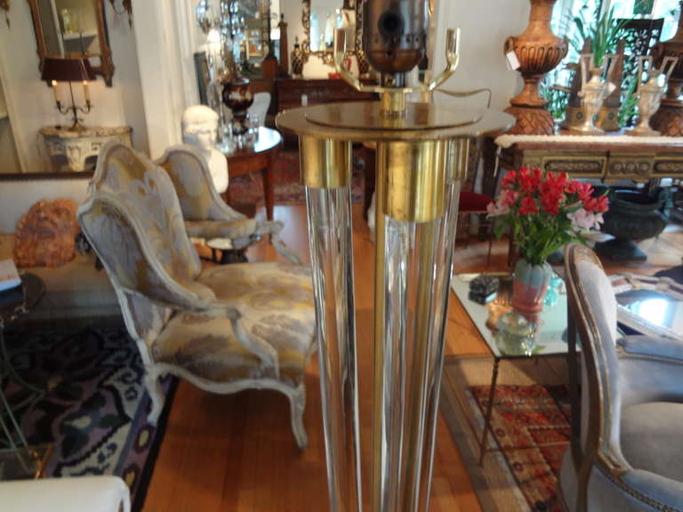 Italian Murano Glass and Bronze Floor Lamp In Good Condition For Sale In Houston, TX