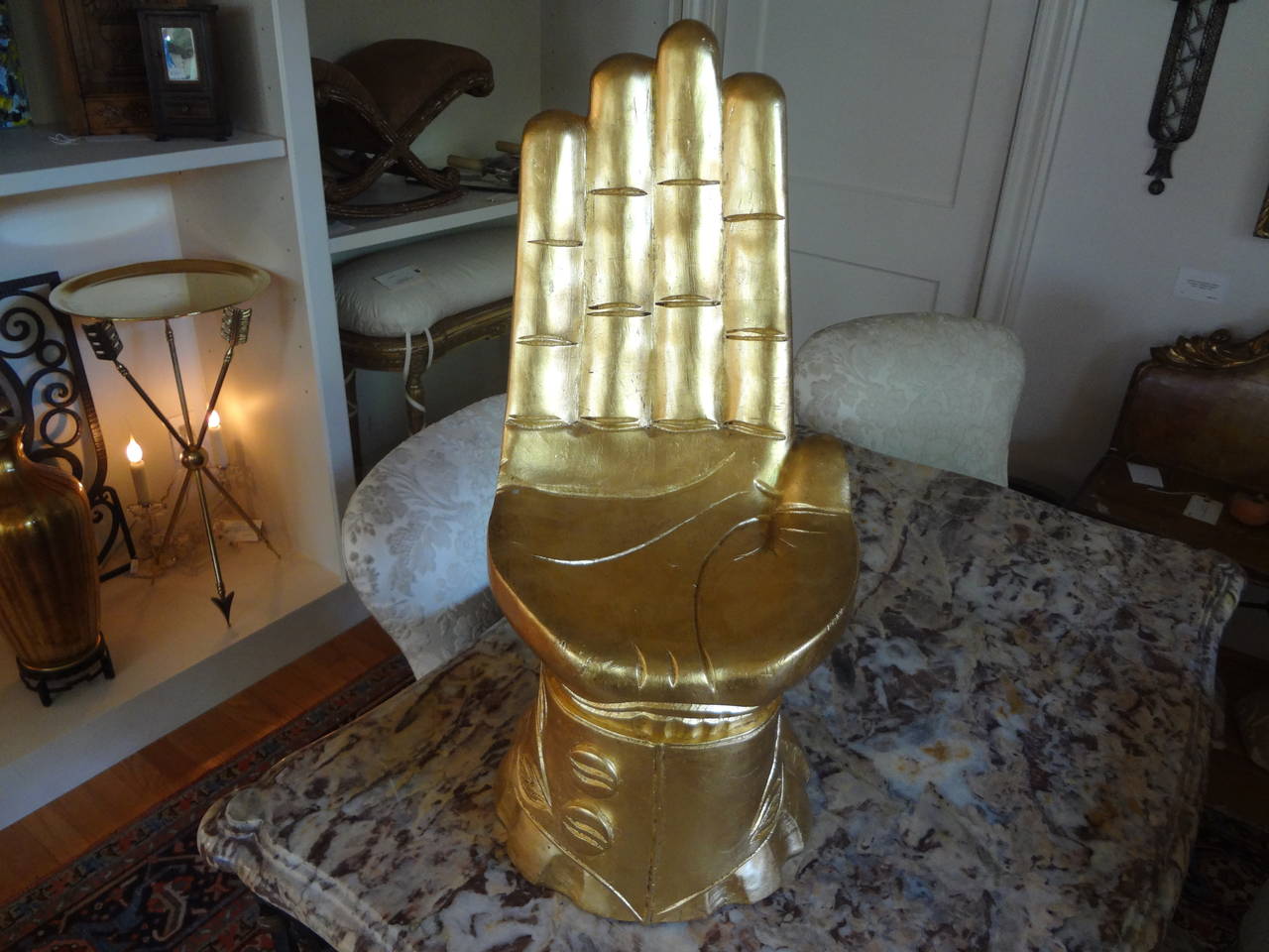 Giltwood Hand Chair Sculpture after Pedro Friedeberg 3