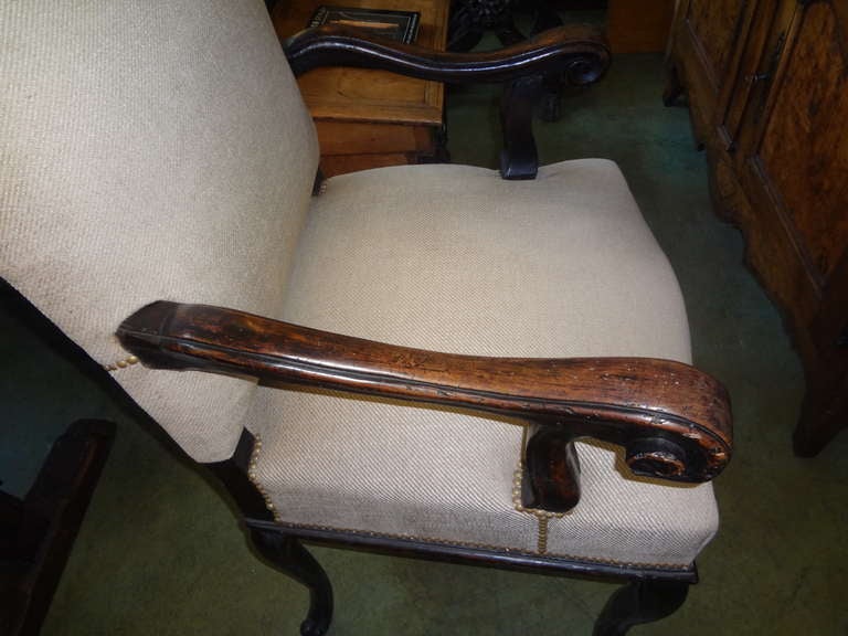 18th Century and Earlier 18th Century Italian Walnut Chair Grand Scale