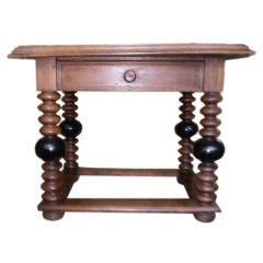 Used French Louis XIII Style Rustic Walnut Table