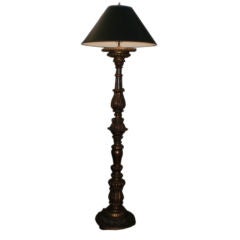 Antique ITALIAN CARVED WOOD FLOOR LAMP